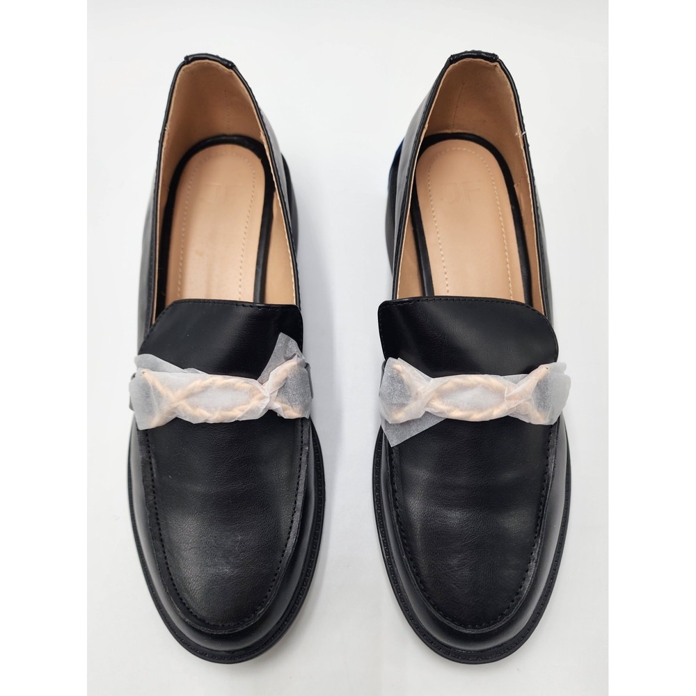 Just Fab Madison Black‎ Flats With White Bow Size 9.5 Womens